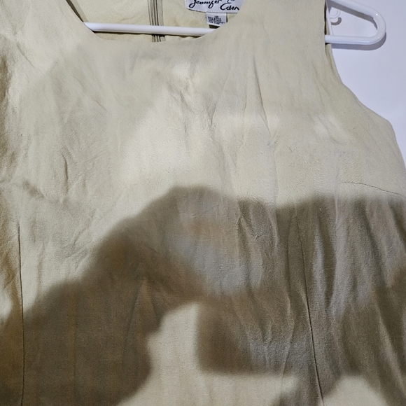 jennifer eden sleeveless butter yellow linen fully lined size 12 - Picture 3 of 4